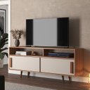 Ver imagem 2 de Rack de Tv até 55 Pol. Segovia com 2 Portas - Branco / Freijo