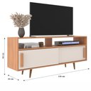 Ver imagem 3 de Rack de Tv até 55 Pol. Segovia com 2 Portas - Branco / Freijo