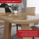 Ver mais imagens de Conjunto Mesa Lins 160cm com Vidro 06 Cadeiras Nina Off White/Nature/Bege