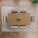 Ver imagem 5 de Conjunto Mesa Lins 160cm com Vidro 06 Cadeiras Nina Off White/Nature/Bege