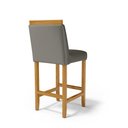 Ver imagem 5 de Kit com 2 Banqueta Eloá Madeira Maciça Assento Estofado para Bancada Veludo Chumbo 109