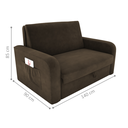 Ver imagem 2 de Sofá-Cama Vicenza 2 Lugares Suede Cappuccino