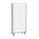 Ver imagem 1 de Guarda Roupa Infantil 2 Portas e 2 Gavetas Retrô Branco Theo Madeira