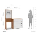 Ver imagem 3 de Cômoda para Quarto 4 Gavetas com Espelho Porto Branco/Freijó