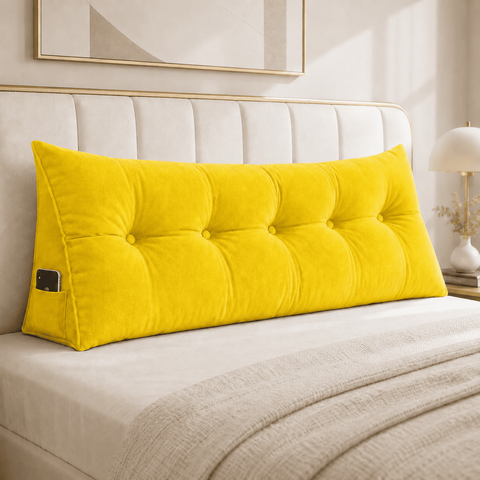 Almofada Encosto Triangular Cama Leitura Cabeceira Suede