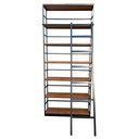 Ver imagem 4 de Estante para Livros Modelo Industrial com Escada de Ferro - Prateleiras de Madeira Maciça Cor Imbuia