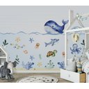 Ver imagem 3 de Papel de parede infantil fundo do mar para quarto de bebê M² PP47