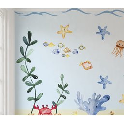 Papel de parede infantil fundo do mar para quarto de bebê M² PP47 - 4
