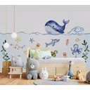 Ver imagem 5 de Papel de parede infantil fundo do mar para quarto de bebê M² PP47