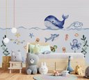 Ver imagem 5 de Papel de parede infantil fundo do mar para quarto de bebê M² PP47