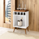 Ver imagem 2 de Mini Adega Barzinho Bar Pub com Bandeja Branco/madeira