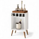 Ver imagem 1 de Mini Adega Barzinho Bar Pub com Bandeja Branco/madeira