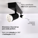 Ver imagem 4 de Trilho Eletrificado 2 Spot Led Mr16 Gu10 Direcionável Cor:preto
