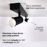 Trilho Eletrificado 2 Spot Led Mr16 Gu10 Direcionável Cor:preto - 4