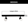 Trilho Eletrificado 2 Spot Led Mr16 Gu10 Direcionável Cor:preto - 8
