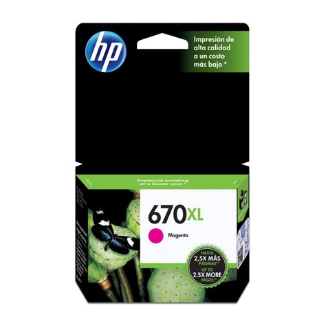 Cartucho de Tinta Hp 670xl Cz119ab Deskjet 4615 4625 5525 Magenta
