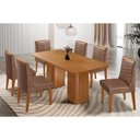 Ver imagem 1 de Conjunto: Mesa Sala Jantar Maldivas Tampo Curvo 180cm+6 Cadeiras Maldivas Madeira Naturale -