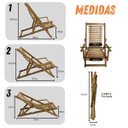 Ver imagem 6 de Espreguiçadeira Reclinável de Madeira e Cabos de Aço - Cadeira de Praia, Jardim, Piscina, Varanda