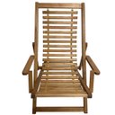 Ver imagem 2 de Espreguiçadeira Reclinável de Madeira e Cabos de Aço - Cadeira de Praia, Jardim, Piscina, Varanda