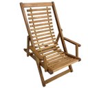 Ver imagem 5 de Espreguiçadeira Reclinável de Madeira e Cabos de Aço - Cadeira de Praia, Jardim, Piscina, Varanda