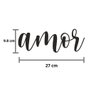 Adorno De Parede Amor 27cm - Palavra, Quadro, lettering - Toque 3D:Preto - 3