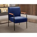 Ver imagem 4 de Poltrona Jade Decorativa para Sala de Estar Veludo com Braços Confortável Azul 210 Bella Decor