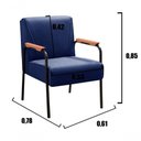 Ver imagem 2 de Poltrona Jade Decorativa para Sala de Estar Veludo com Braços Confortável Azul 210 Bella Decor