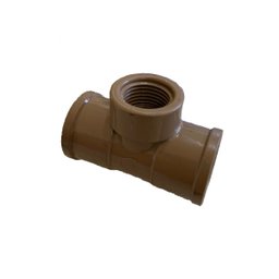 Kit 3 Tee Pvc Redução Roscável Soldável 25mmx1/2'' Marrom - 2