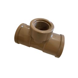 Kit 3 Tee Pvc Redução Roscável Soldável 25mmx1/2'' Marrom - 4