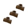 Kit 3 Tee Pvc Redução Roscável Soldável 25mmx1/2'' Marrom - 1