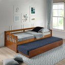 Ver imagem 1 de Sofá Cama Plus com Cama Auxiliar em Madeira Maciça Mv Mel