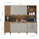Ver imagem 6 de Kit Cozinha Porto 9 Portas 2 Gavetas MDP 219cm Freijo e Off White Indékes