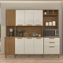 Ver imagem 2 de Kit Cozinha Porto 9 Portas 2 Gavetas MDP 219cm Freijo e Off White Indékes