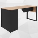 Ver imagem 7 de Escrivaninha Mesa Escritorio 2 Prateleiras Me4182 Amendoa Preto Tecno Mobili