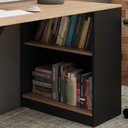 Ver imagem 5 de Escrivaninha Mesa Escritorio 2 Prateleiras Me4182 Amendoa Preto Tecno Mobili