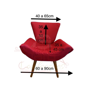 Capa Poltrona Vegas Borboleta:vermelho