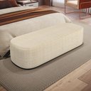 Ver imagem 1 de Puff Decorativo Doha W01 Retangular Assento Espuma Linho Palha 160cm Lyam Decor