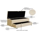 Ver imagem 5 de Calçadeira Recamier Sapateira Baú 140cm Casal Ayla Tampo Reto Suede - Estopar