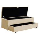 Ver imagem 3 de Calçadeira Recamier Sapateira Baú 140cm Casal Ayla Tampo Reto Suede - Estopar