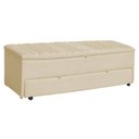 Ver imagem 1 de Calçadeira Recamier Sapateira Baú 140cm Casal Ayla Tampo Reto Suede - Estopar