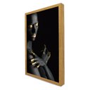 Ver imagem 3 de Quadro Decorativo Mulher Fashion em Moldura Caixa Tacolado Moldura Trad 1cm Branca com Vidro 20 X 30