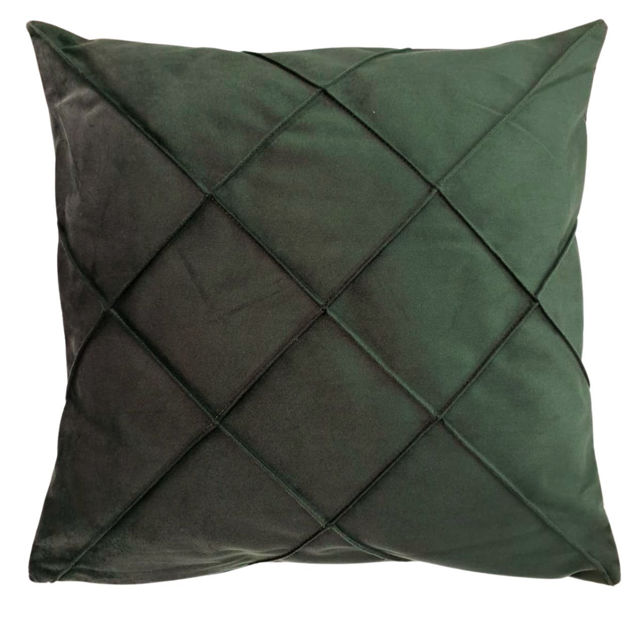 Capa Almofada Veludo Drapeada 45x45 - Verde Escuro