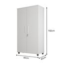 Ver imagem 3 de Conjunto Cômoda para Quarto Londres 6 Gavetas e Armário Organizador Multiuso Ouro 2 Portas - Branco