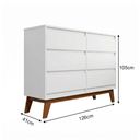 Ver imagem 4 de Conjunto Cômoda para Quarto Londres 6 Gavetas e Armário Organizador Multiuso Ouro 2 Portas - Branco