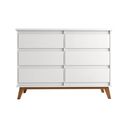 Ver imagem 6 de Conjunto Cômoda para Quarto Londres 6 Gavetas e Armário Organizador Multiuso Ouro 2 Portas - Branco