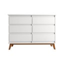 Ver imagem 6 de Conjunto Cômoda para Quarto Londres 6 Gavetas e Armário Organizador Multiuso Ouro 2 Portas - Branco