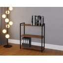 Ver imagem 1 de Estante Industrial 3 Prateleiras Perfect 70x34x85cm Nogal Preto
