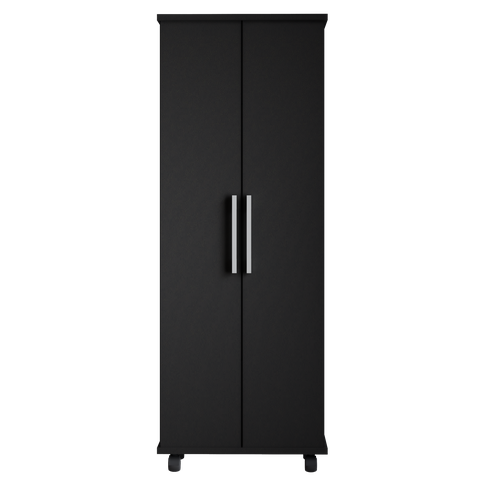 Armário Multiuso 2 Portas Organizador para Cozinha Escritório com Rodízios