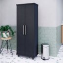 Ver imagem 5 de Armário Multiuso 2 Portas Organizador para Cozinha Escritório com Rodízios