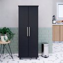 Ver imagem 4 de Armário Multiuso 2 Portas Organizador para Cozinha Escritório com Rodízios